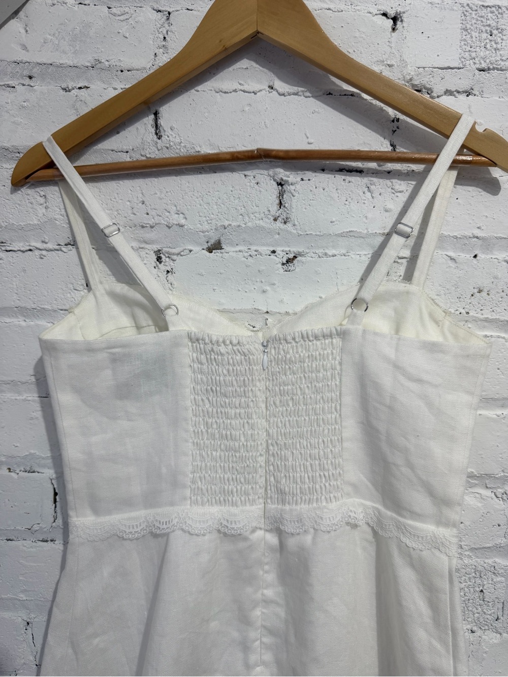 Reformation Arya White Linen Lace Corset Mini Dress Bridal Engagement Size 4 - Picture 12 of 15